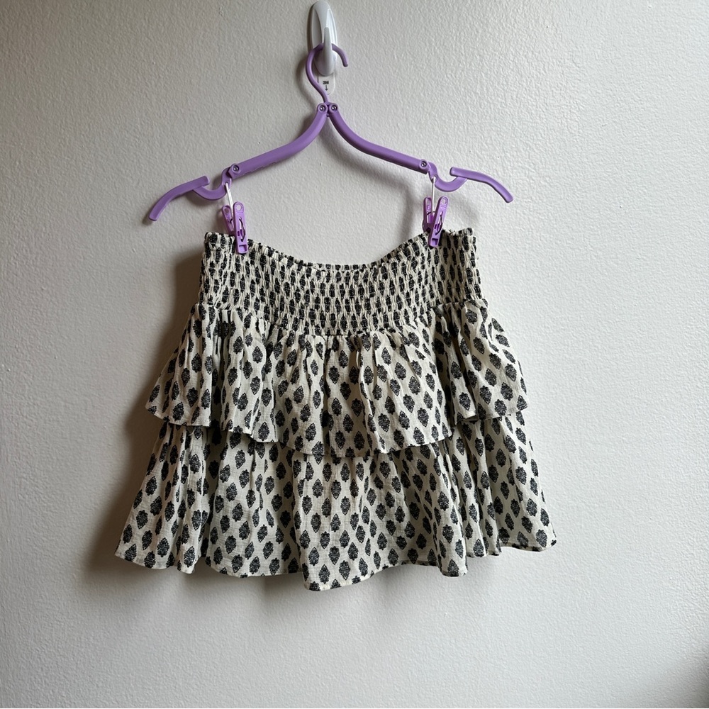 H&M divided patterned cotton ruffle skirt